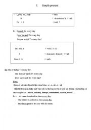 basic tenses for secondary  school