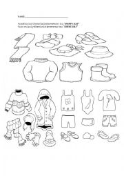 English Worksheet: Clothes- weather