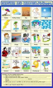 Weather  and seasons :pictionary and questions