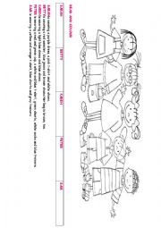 English Worksheet: READ AND COLOUR