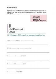 UK passport application form