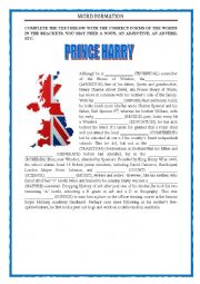 Prince Harry Word Formation