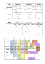 English Worksheet: Schedule