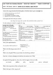 English Worksheet: Unit 4: life Issues, Lesson 2: Another Day In Paradise