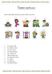 English Worksheet: Present continuous