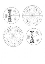 number wheel (0 to 20)