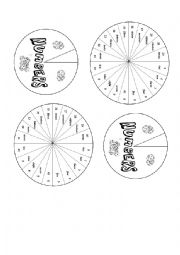 English Worksheet: number wheel (0 to 20)