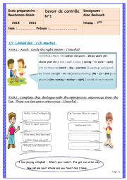 English Worksheet: mid term test n1