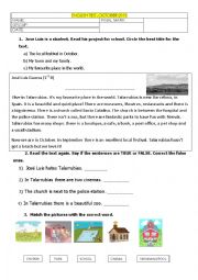 English Worksheet: test on places