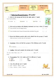 English Worksheet: Mid-term Test Second Arts