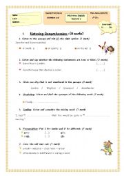 Mid-term Eng Test Second IT/Sc