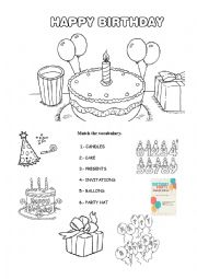 English Worksheet: happy birthday