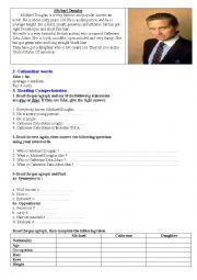 English Worksheet: Michael Douglas