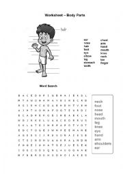 English Worksheet: Worksheet Body Parts