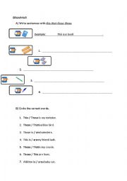 English Worksheet: this-these