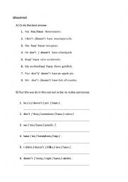 English Worksheet: present simple grammar