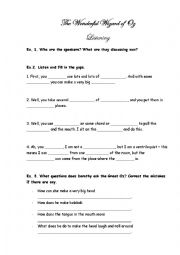 English Worksheet: Wizard of Oz 1 - Listening Exercise