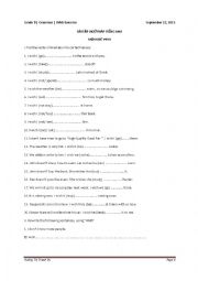 English Worksheet: wish exercise