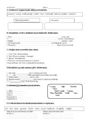 English Worksheet: Worksheet for 7th grades