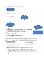 9th form sheets about module 2 lesson 1 school memries