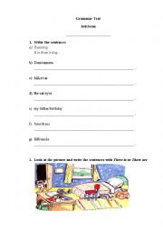 English Worksheet: Grammar test