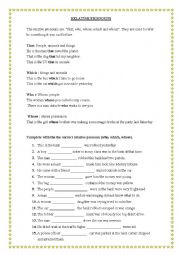 English Worksheet: Relative Pronouns