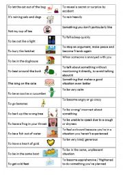 English Worksheet: Idiom flashcards with pictures