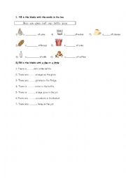 English Worksheet: food and drinks