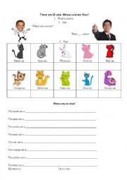 English Worksheet: Which / Whose cat?