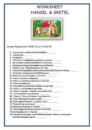 English Worksheet: Hansel and Gretel