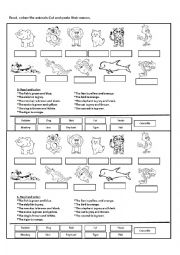 English Worksheet: Animals for fun!