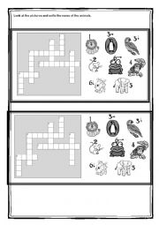 English Worksheet: Animals crossword