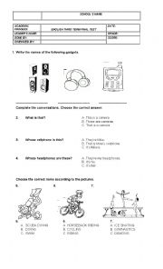 English Worksheet: FINAL THIRD TERM TEST