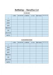 English Worksheet: Battleship - Have Got