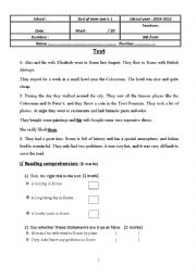 English Worksheet: full term test