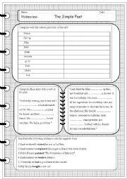 English Worksheet: The Simple Past (Written test)