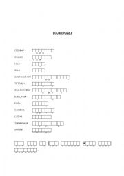 English Worksheet: Double Puzzle