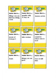 English Worksheet: 5 second rule cards. Part 2.