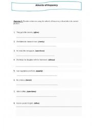 English Worksheet: Adverbs of frequency exercises