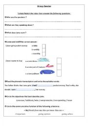 English Worksheet: POCKET MONEY VIDEO SESSION