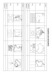 English Worksheet: Countries - flags and nationalities
