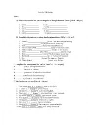 English Worksheet: simple present