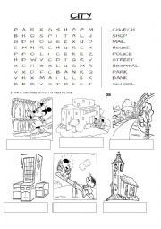 English Worksheet: Places in a City