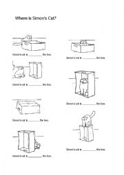 English Worksheet: Prepositions of place with Simons Cat