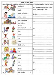 English Worksheet: Present continuous