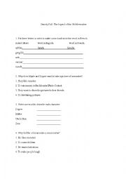 English Worksheet: Gravity Falls Activity for Season 1 Episode 2