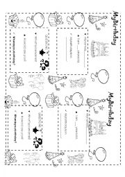 English Worksheet: MY BIRTHDAY