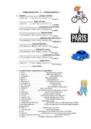 English Worksheet: comparatives and superlatives