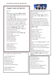 English Worksheet:  HOPEFUL BY  BARS AND MELODIES  LYRICS