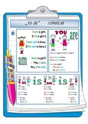 English Worksheet: to be - poster